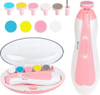 Momcozy Baby Nail File Electric, Gentle Baby Nail Trimmer Electric Rechargeable, Baby Nail Clipper Electric, 7 Grinding Head Replacement Pads