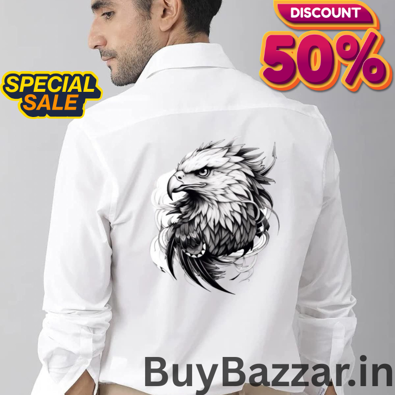 Men Regular Fit Eagle Printed Casual Shirt