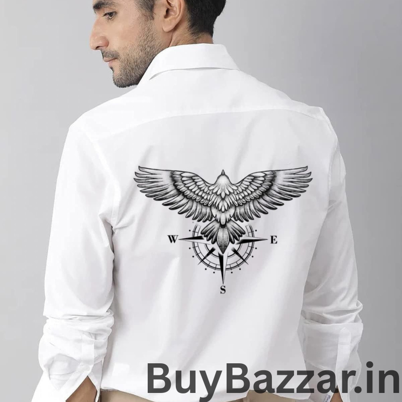 Men Regular Fit Flying Eagle Printed Casual Shirt