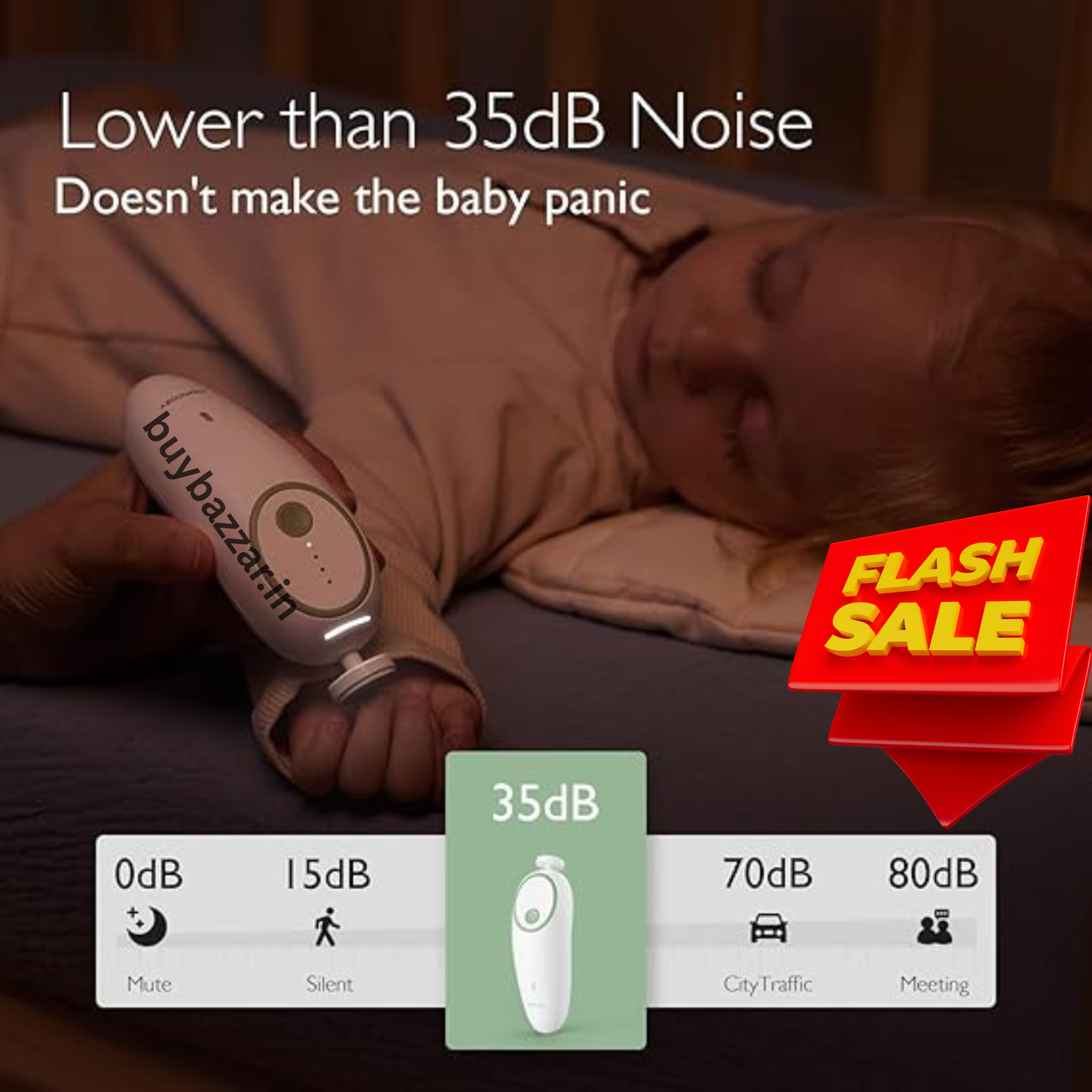 Momcozy Baby Nail File Electric, Gentle Baby Nail Trimmer Electric Rechargeable, Baby Nail Clipper Electric, 7 Grinding Head Replacement Pads