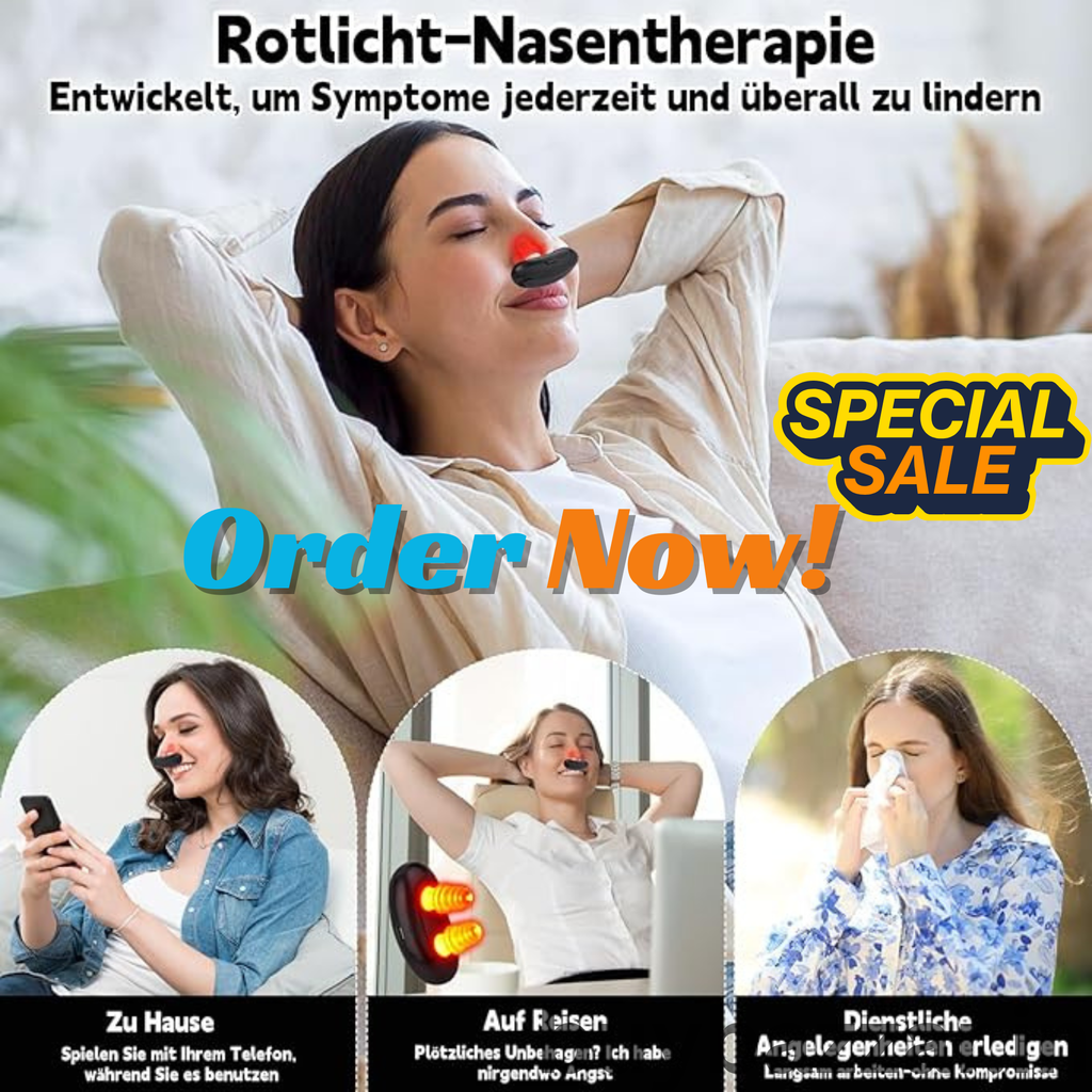 Portable Infrared Nasal Light Therapy Device, Black, USB Rechargeable, Red Light Treatment for Sinus Relief and Congestion Support